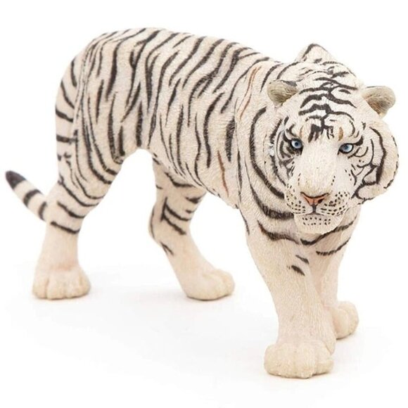 White Tiger Figurine - Hand Painted Wild Animal Toy Action Figure - Papo - Picture 2 of 8